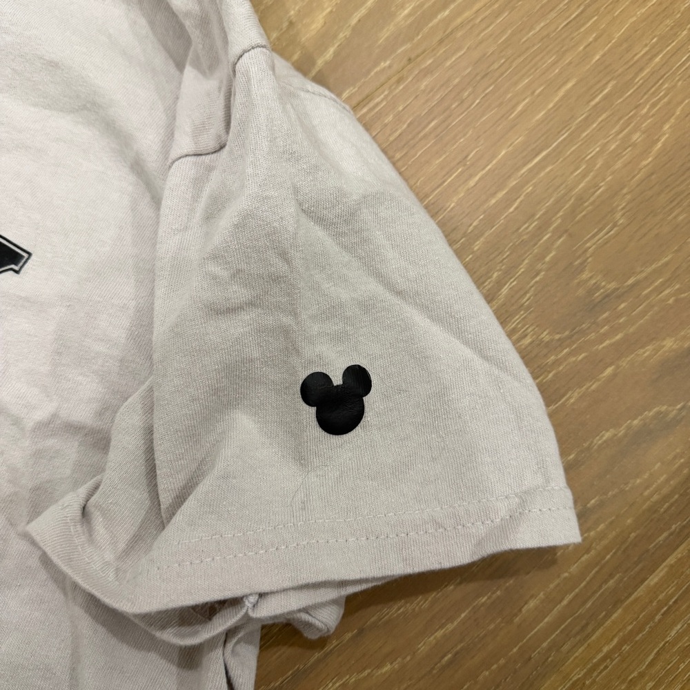 Gildan Tan Crop Tee with Black Mickey Graphic - Picture 2 of 3